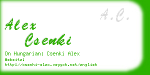 alex csenki business card